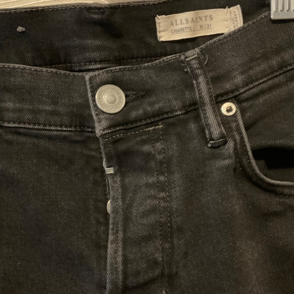 All Saints Cigarette Black Denim Jeans - Picture 2 of 8